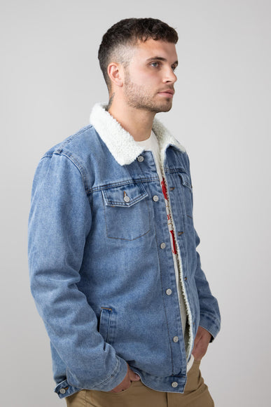 Denim Sherpa Lined Trucker Jacket for Men