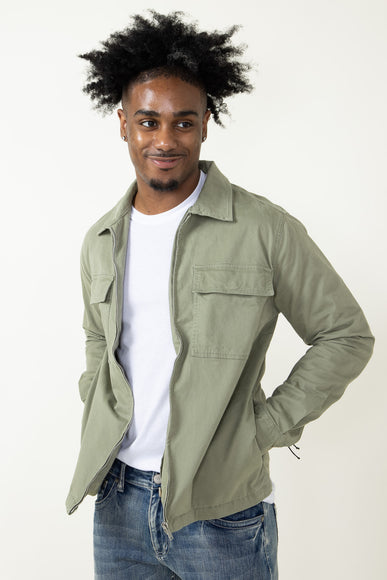 Denim & Flower Flap Pocket Jacket for Men in Green