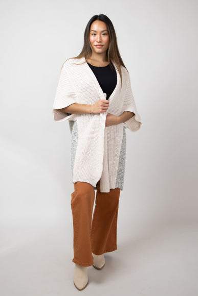 Elan Contrast Cardigan for Women in Off White