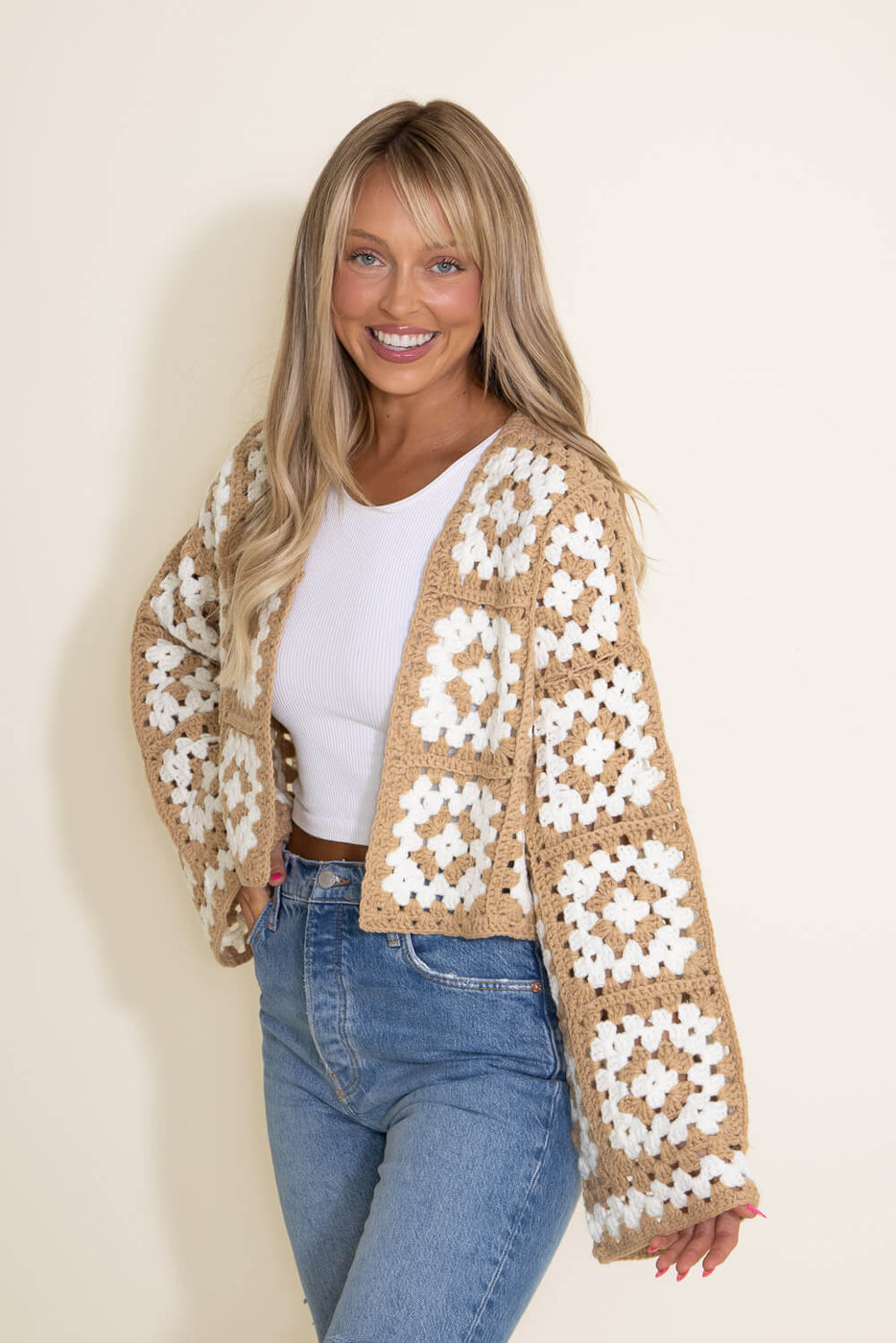 Crochet cropped outlet cardigan