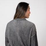 Elan Ombre Ribbed Sweater for Women in Black/White