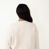 Hampton Embroidery Sweatshirt for Women in Cream