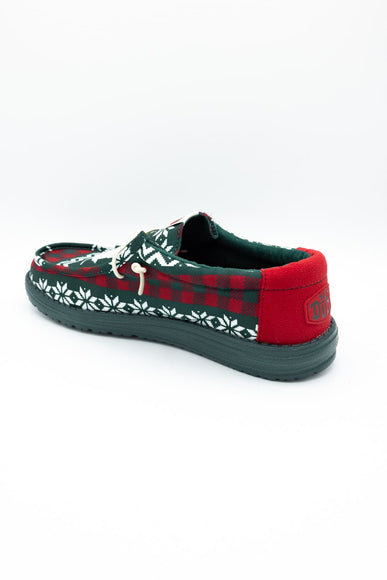 HEYDUDE Men’s Wally Holiday Cheers Shoes in Ugly Sweater Green