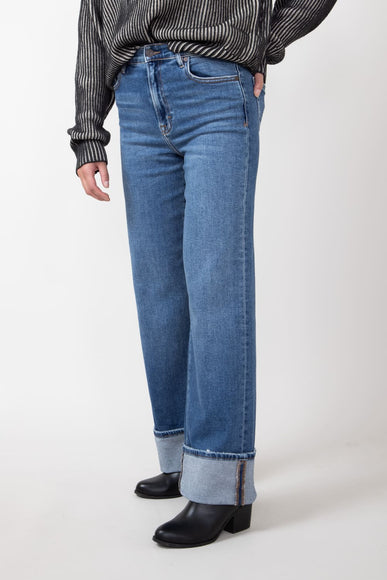 Hidden High Rise Cuffed Dad Jeans for Women