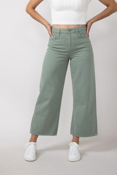 Hidden Nori High Rise Wide Leg Cropped Jeans for Women in Green