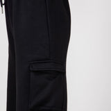 Drawstring Cargo Sweatpants for Women in Black