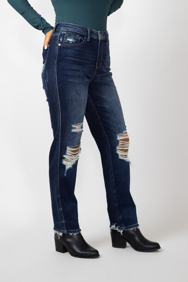 Judy Blue High Rise Rigid Magic Distressed Straight for Women