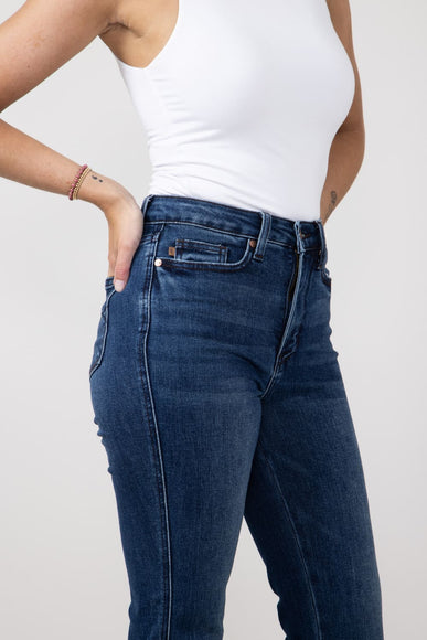 Judy Blue Embroidered Back Pocket Bootcut Jeans in Short for Women