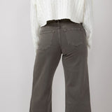 KanCan High Rise Crop Wide Jeans for Women in Mocha Green