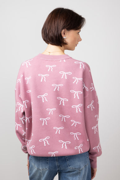 Bow Sweater for Women in Pink