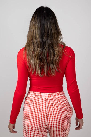 Long Sleeve Bodysuit for Women in Red