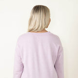 Thread & Supply V Neck Fleece Shirt for Women in Lilac