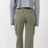 Love Tree Straight Cargo Pants for Women in Olive