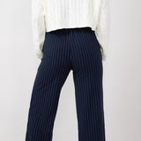 Love Tree Striped Pants for Women in Navy