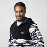 Aztec Color Block Hooded Pullover for Men in Charcoal 