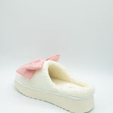 MIA Platform Bow Slippers for Women in Blush