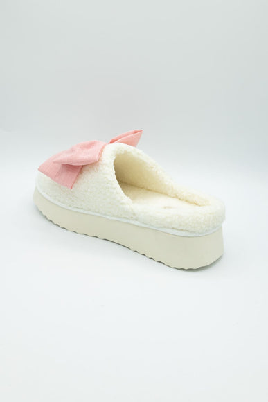 MIA Platform Bow Slippers for Women in Blush