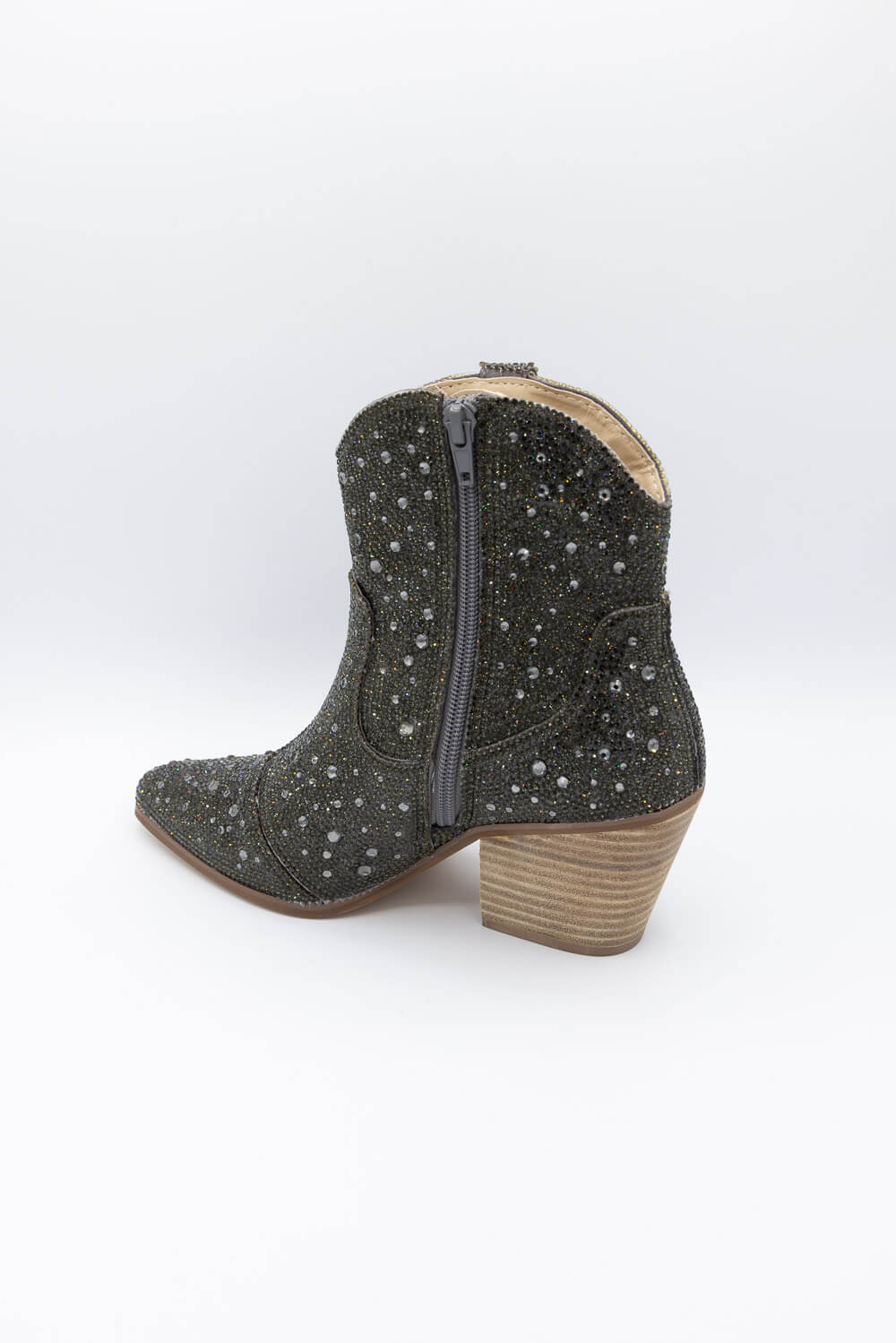 Matisse Harlow Rhinestone Cowboy Booties for Women in Smoke Black