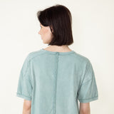 Mineral Wash Knit T-Shirt for Women in Sage