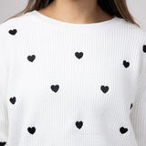 Miracle Heart Sweater for Women in Ivory Black