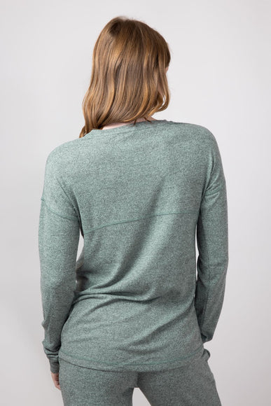 Mono B Hatchi Brushed Crewneck for Women in Dark Olive