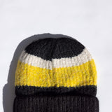 Multi Stripe Knit Beanie for Women in Black