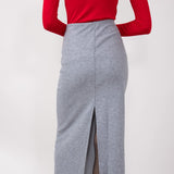 Mustard Seed Sweater Maxi Skirt for Women in Grey