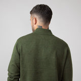 North River 4 Button Mock Neck Twisted Yarn Sweater for Men in Olive