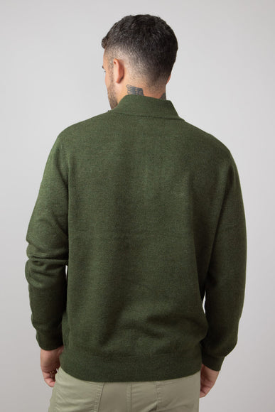 North River 4 Button Mock Neck Twisted Yarn Sweater for Men in Olive