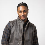 North River Cotton Suede Vest for Men in Leather Brown