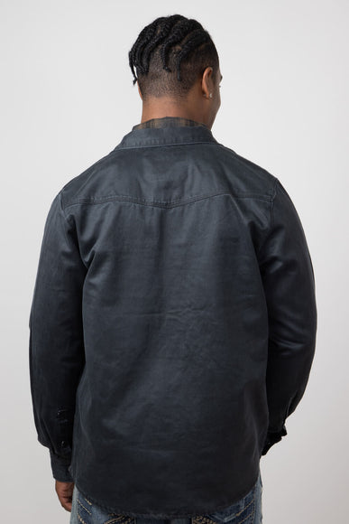 North River Suede Cotton Shirt Jacket for Men in Gun Metal