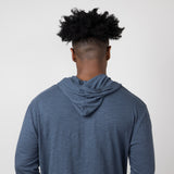 Slub Pullover Hoodie for Men in Indigo