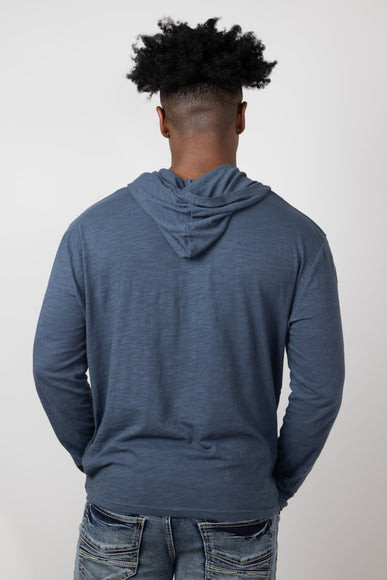 Slub Pullover Hoodie for Men in Indigo