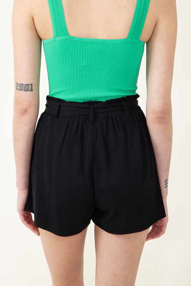 Paperbag Shorts for Women in Black