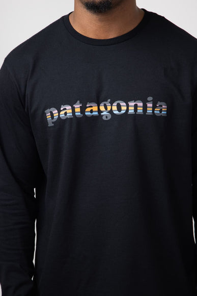 Patagonia Men’s Long Sleeve ’73 Logo Responsibili-Tee T-Shirt in Black