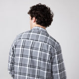 Plaid Flannel Shirt for Men in Grey