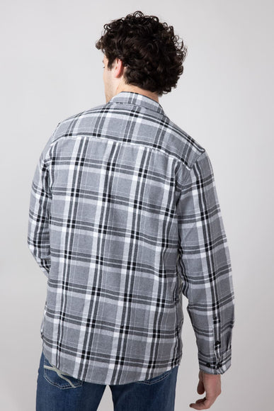 Plaid Flannel Shirt for Men in Grey