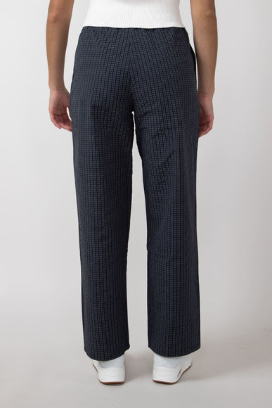 Plaid Straight Pants for Women in Charcoal