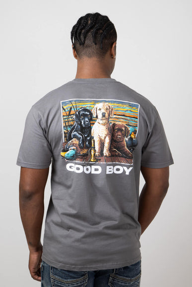 Pups and Ducks T-Shirt for Men in Charcoal