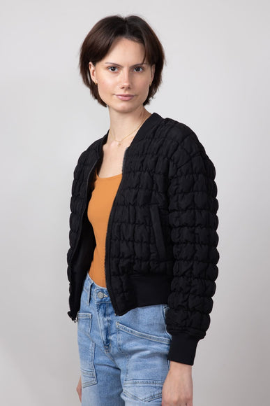 Quilted Puffer Jacket for Women in Black