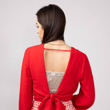 Rokoko Open Tie Back Wrap Top for Women in Red