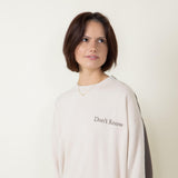 1897 Active Don’t Know Don’t Care Sweatshirt for Women in Beige Fossil