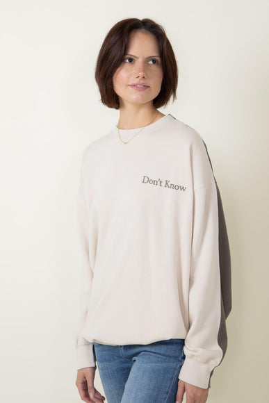 1897 Active Don’t Know Don’t Care Sweatshirt for Women in Beige Fossil