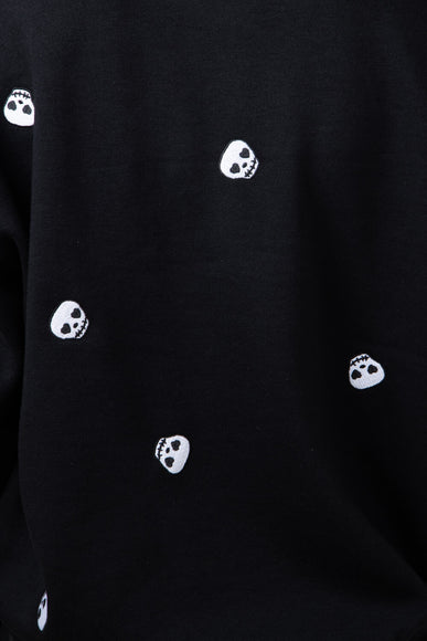 1897 Active Skull Embroidery Sweatshirt for Women in Black