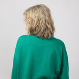 1897 Active Merry Patch Embroidered Fleece Sweatshirt for Women in Kelly Green