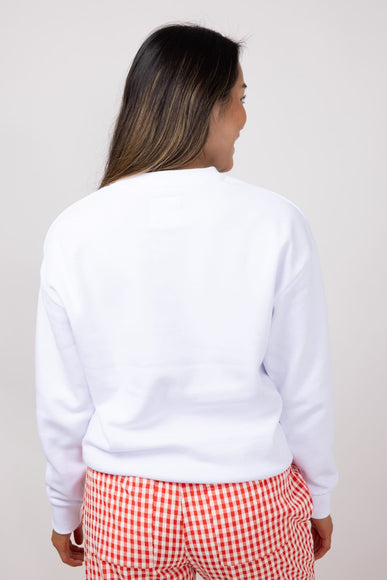 1897 Active Very Merry Patch Crewneck for Women in White 