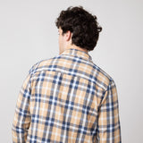 Plaid Flannel Shirt for Men in Khaki