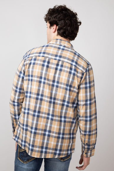 Plaid Flannel Shirt for Men in Khaki