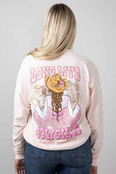 Simply Southern Women's Long Sleeve Cowgirls for Women in Creme