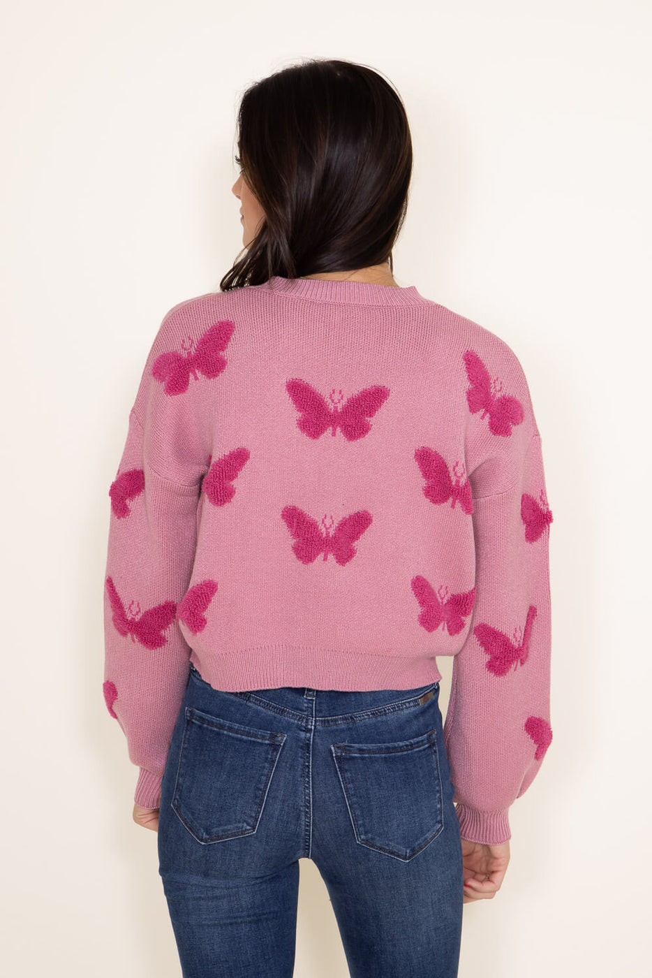 Pink deals butterfly sweater